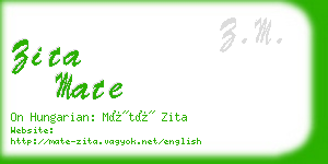 zita mate business card